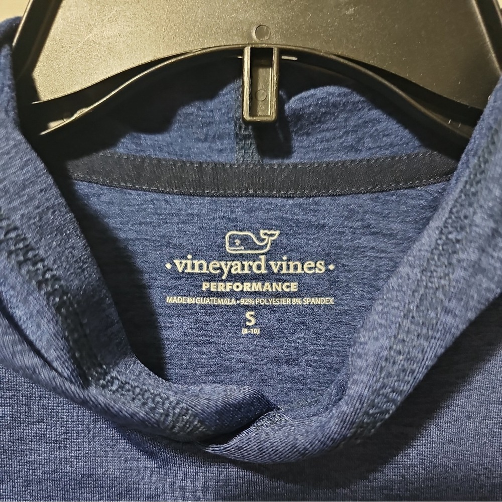 Vineyard Vines Boys Small 8-10 Navy Blue Whale Logo Graphic Hoodie Sweatshirt - Picture 4 of 6